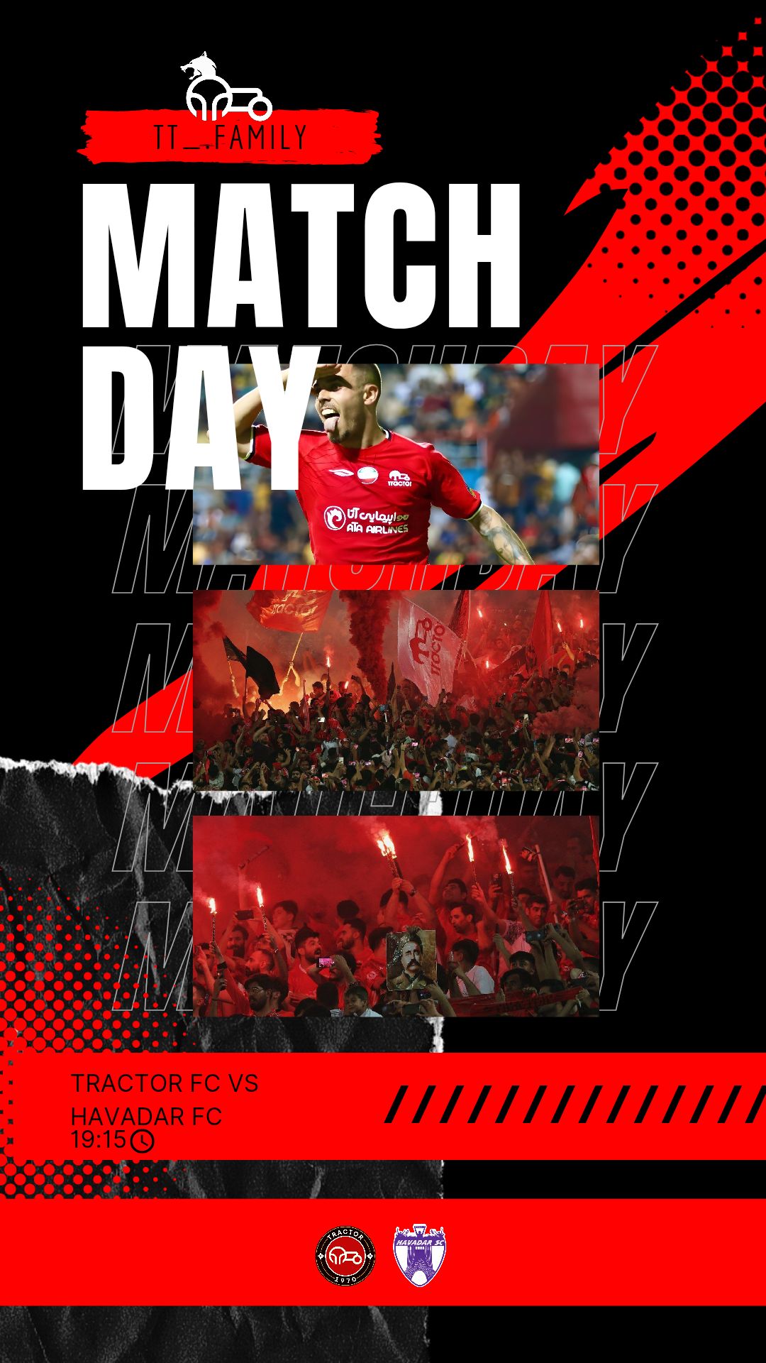 پوستر Match Day تراکتور مقابل هوادار